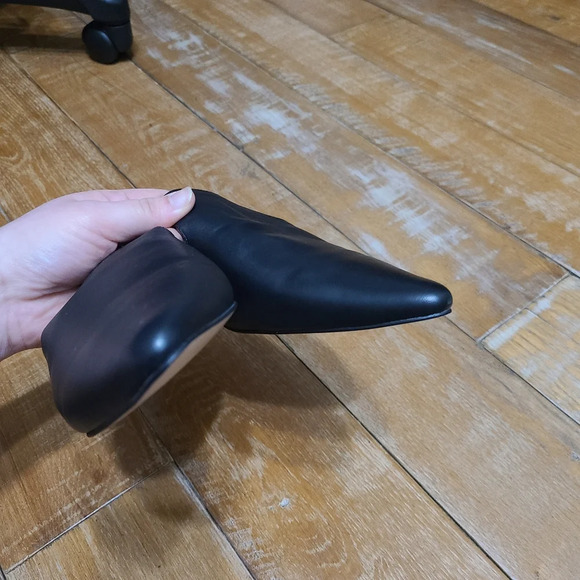 NWOT J.Crew Pointed Toe Black Leather Mules Size 10 - Picture 11 of 11